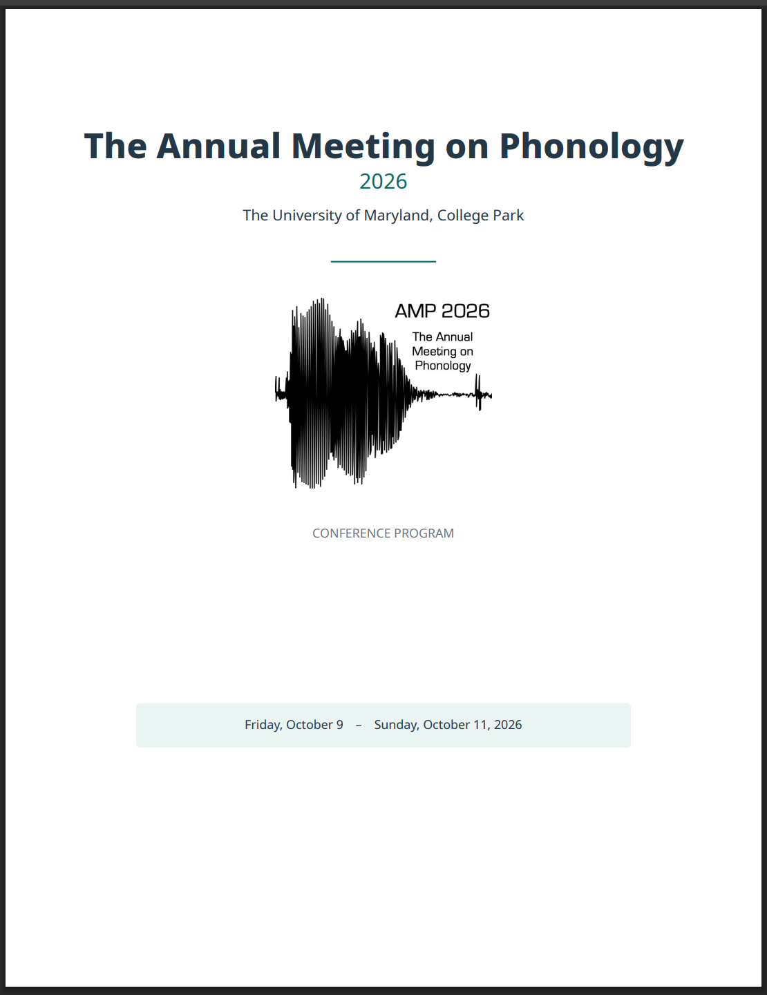 AMP 2026 Program front page. Links to full program pdf in new tab.
